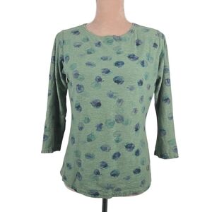 Cut Loose 3/4 Sleeve Top Green Size Small